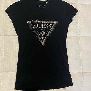 GUESS Black and Silver top, Size: XS